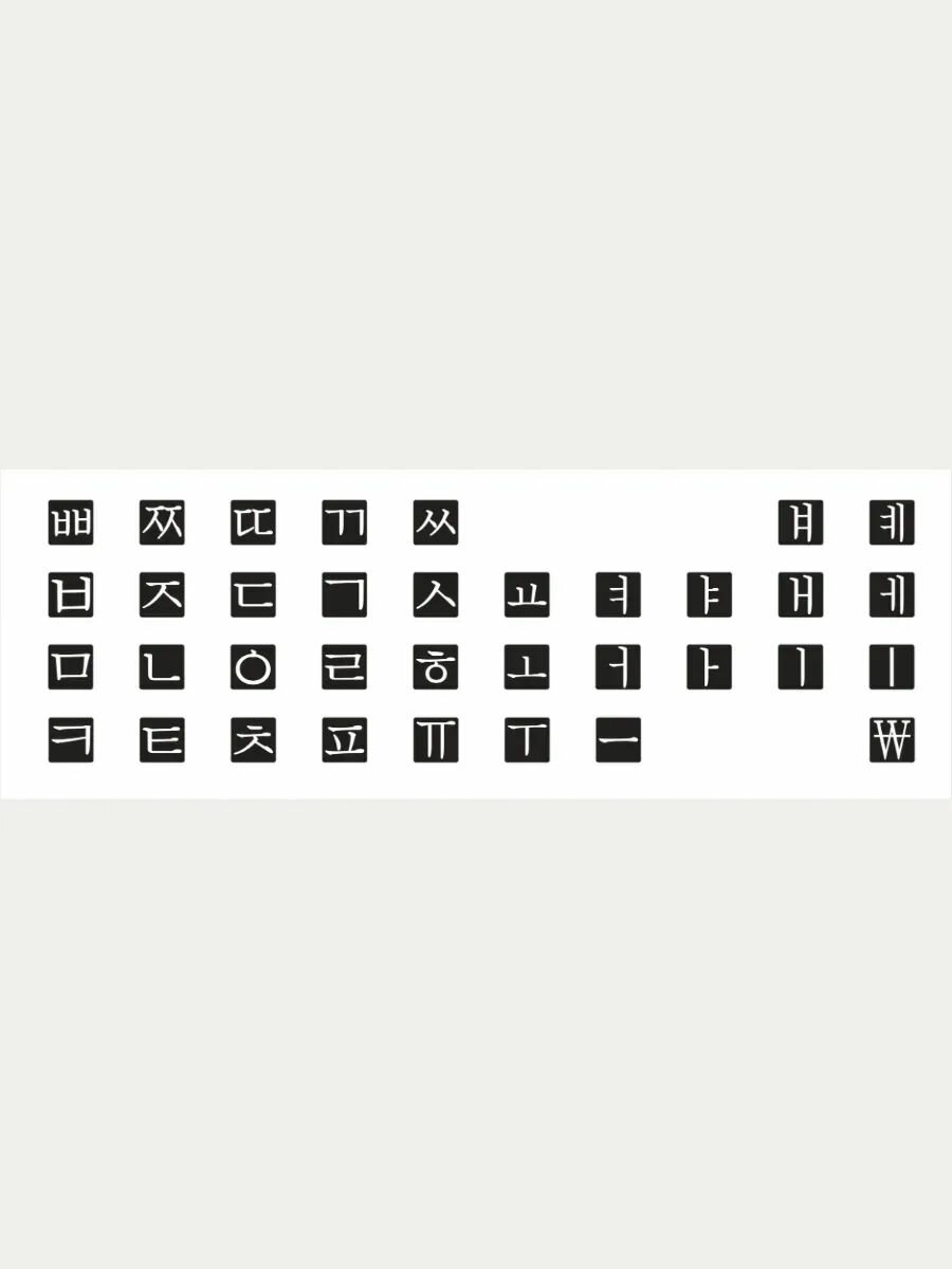 Корейский алфавит на клавиатуру 5x5 мм