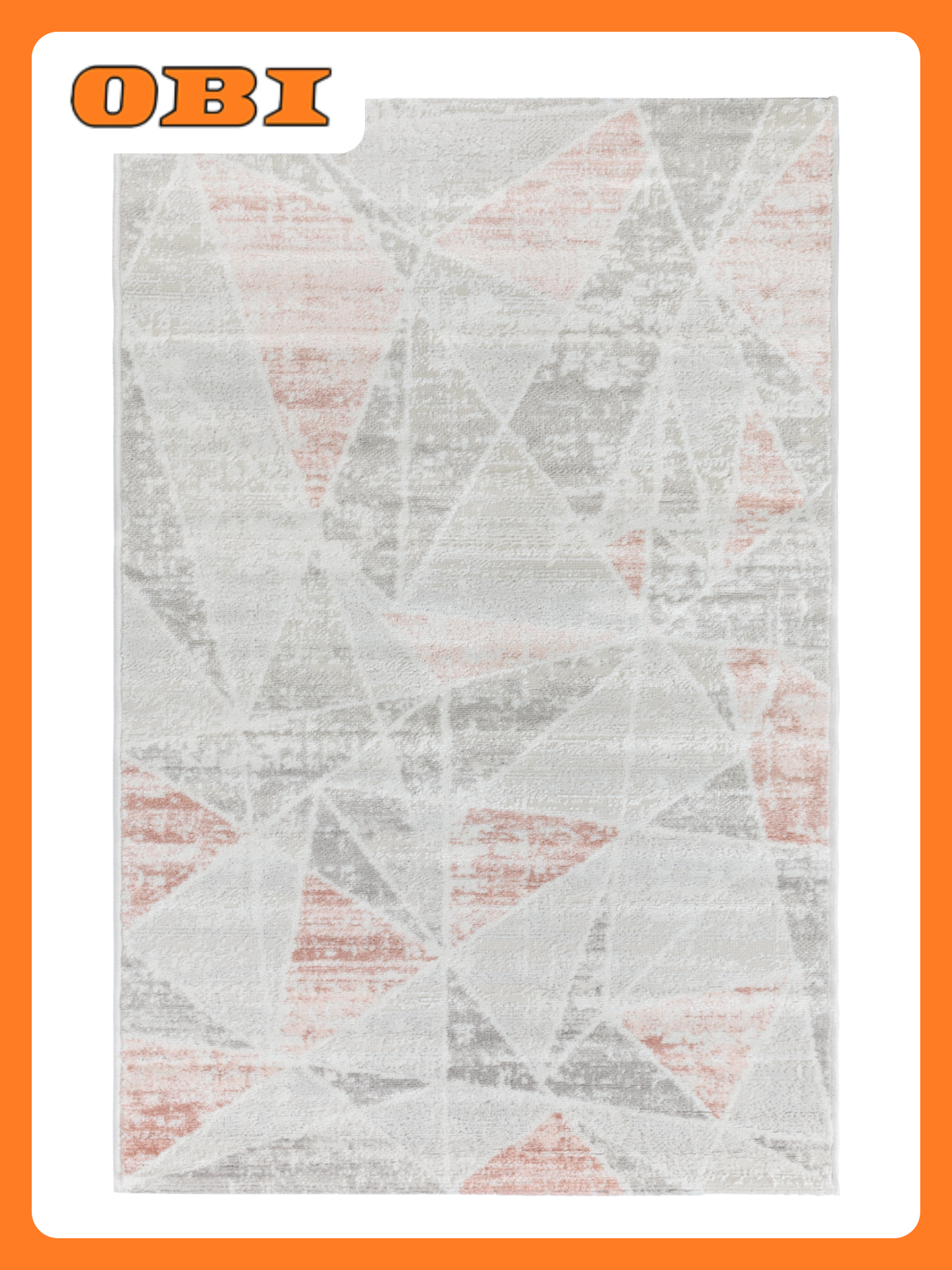 Ковер NELLY 2x3 м прямоугольный серый с розовым дизайном