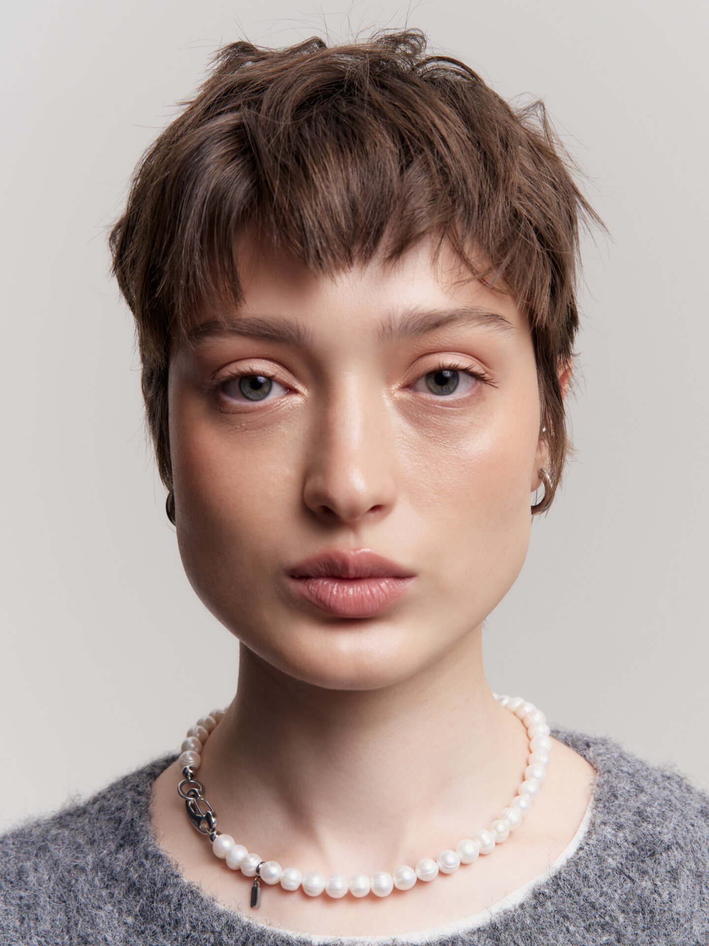 Чокер RESURS, жемчуг пресноводный, длина 41 см, серебряный, белый — фото 1