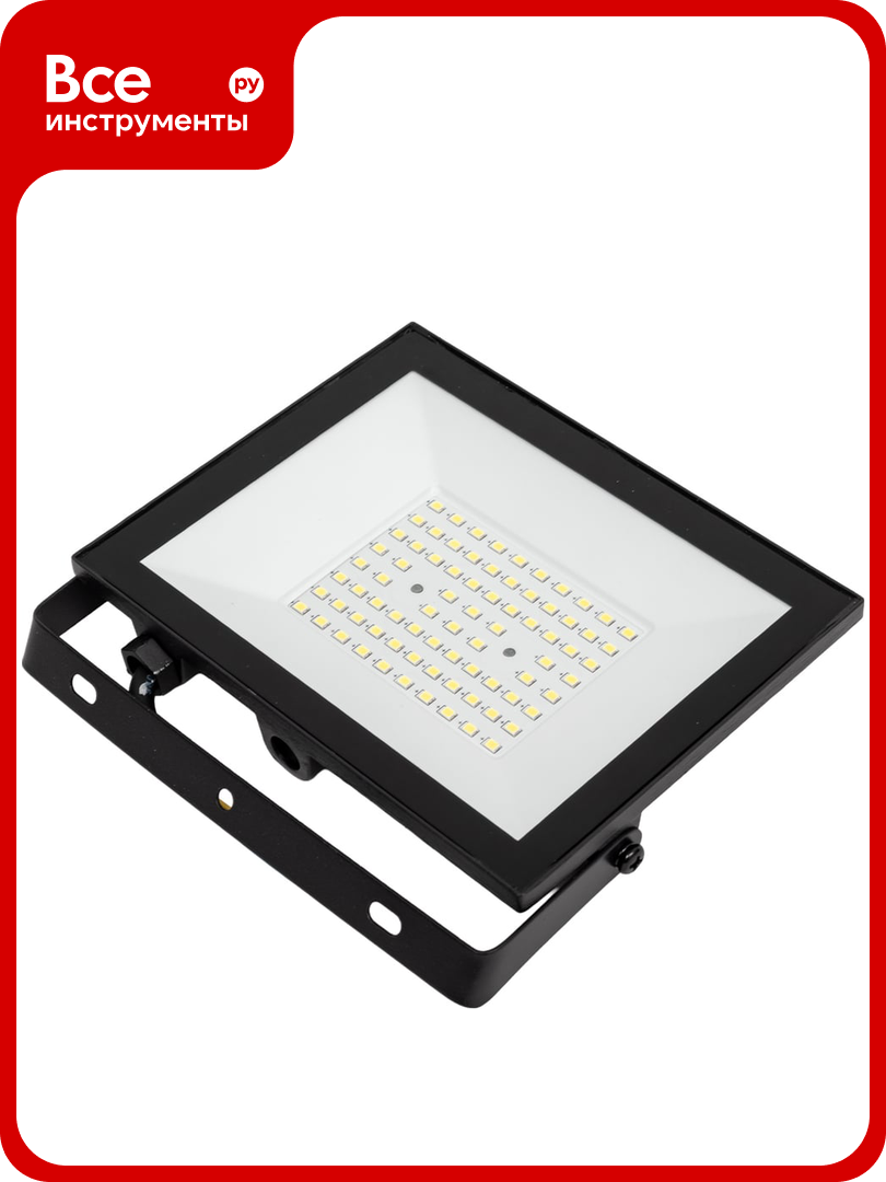 Светодиодный прожектор IN HOME СДО-7 70Вт 230В 6500К IP65 черный 4690612034645