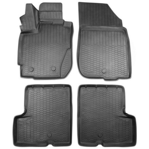 Коврики в салон автомобиля AutoMax для Renault Duster I рестайлинг (передний и полный привод) 2015-2021/Nissan Terrano III рестайлинг (передний и полный привод) 2017-н.в., полиуретан, с крепежом, 4 шт., 4109515AM