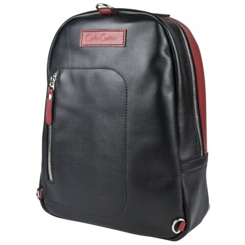 фото Женский кожаный рюкзак carlo gattini albera black/red 3055-01