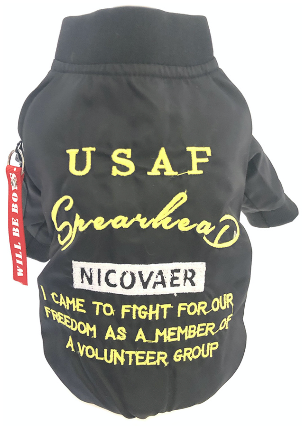 Непромокаемая куртка для собак, для кошек Nicovaer Волонтер (Черный, XL) - фотография № 1