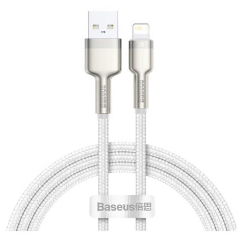 Кабель Baseus Cafule Series Metal Data Cable USB to IP 2.4A 1m (CALJK-A01, CALJK-A02) (white)