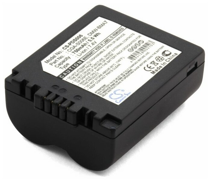 Аккумулятор для Panasonic BP-DC5-E, CGA-S006, CGR-S006 (750mAh)