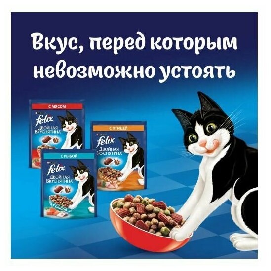 Felix Двойная Вкуснятина с птицей 1.3кг х 2шт Сухой корм для кошек - фотография № 12