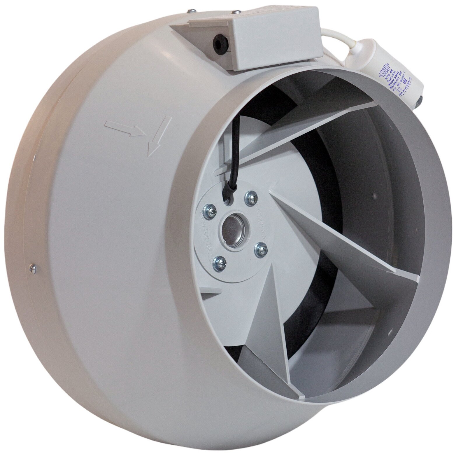Вентилятор канальный круглый ВКК-250 V, 220В, 1420 м3/час, 500 Па, 220 Вт, IP 54, для круглых воздуховодов диаметром 250 мм, вытяжной или приточный - фотография № 3