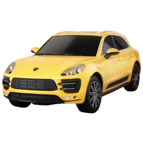 Легковой автомобиль Rastar Porsche Macan Turbo 71800, 1:24, 19 см, Желтый легковой автомобиль rastar porsche cayenne turbo 46100 1 24 18 5 см черный