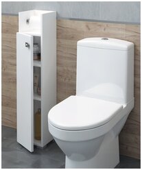 Шкаф для ванной комнаты, REGENT style, ПШВиола 1дверь,белый, левый, 95*20*19