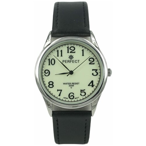фото Perfect часы наручные, мужские, кварцевые, на батарейке, кожаный ремень, японский механизм gx017-418-1