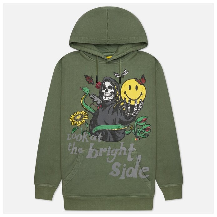 Мужская толстовка MARKET Smiley Look At The Bright Side Hoodie зелёный 