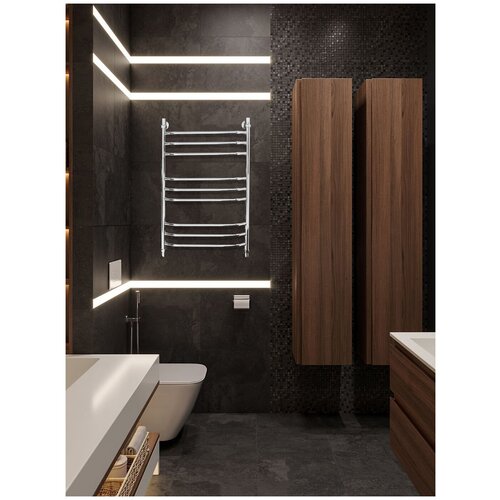 Полотенцесушитель водяной Di Kron 800 мм 500 мм форма лесенка трапеция