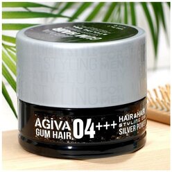 Гель для укладки волос AGIVA Hair Gum Silver Power 04+++, серебряный, 700 мл
