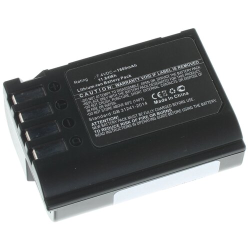 Аккумуляторная батарея iBatt 1600mAh для Panasonic Lumix GH5, Lumix G9, Lumix DC-S5, Lumix GH5S, Lumix DC-S5K сетевой адаптер dmw dcc12 для panasonic lumix dmc gh3 gh3a gh3agk gh3kbody gh3gk gh3h gh3hgk gh4 gh4hee gh5 gh5s gh5see gh5ee g9