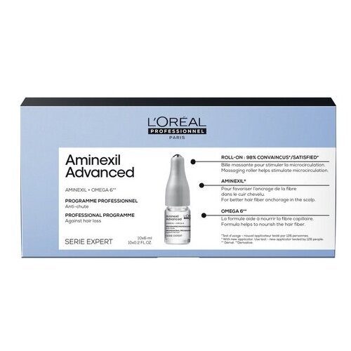 Loreal Professionnel Aminexil Advanced - Лореаль Аминексил Эдванст Ампулы против выпадения волос, 10*6 мл NEW -