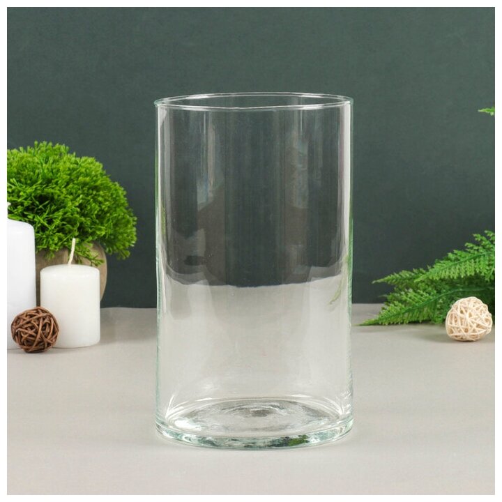 фото Ваза "Иберетта-200" d-11.5см h-20см, 1,7 л прозрачная