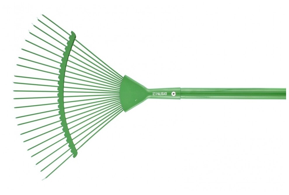 Грабли веерные стальные, 420х1585 мм, 22 круглых зуба, эмалированные, стальной черенок// Palisad 617 . - фотография № 2