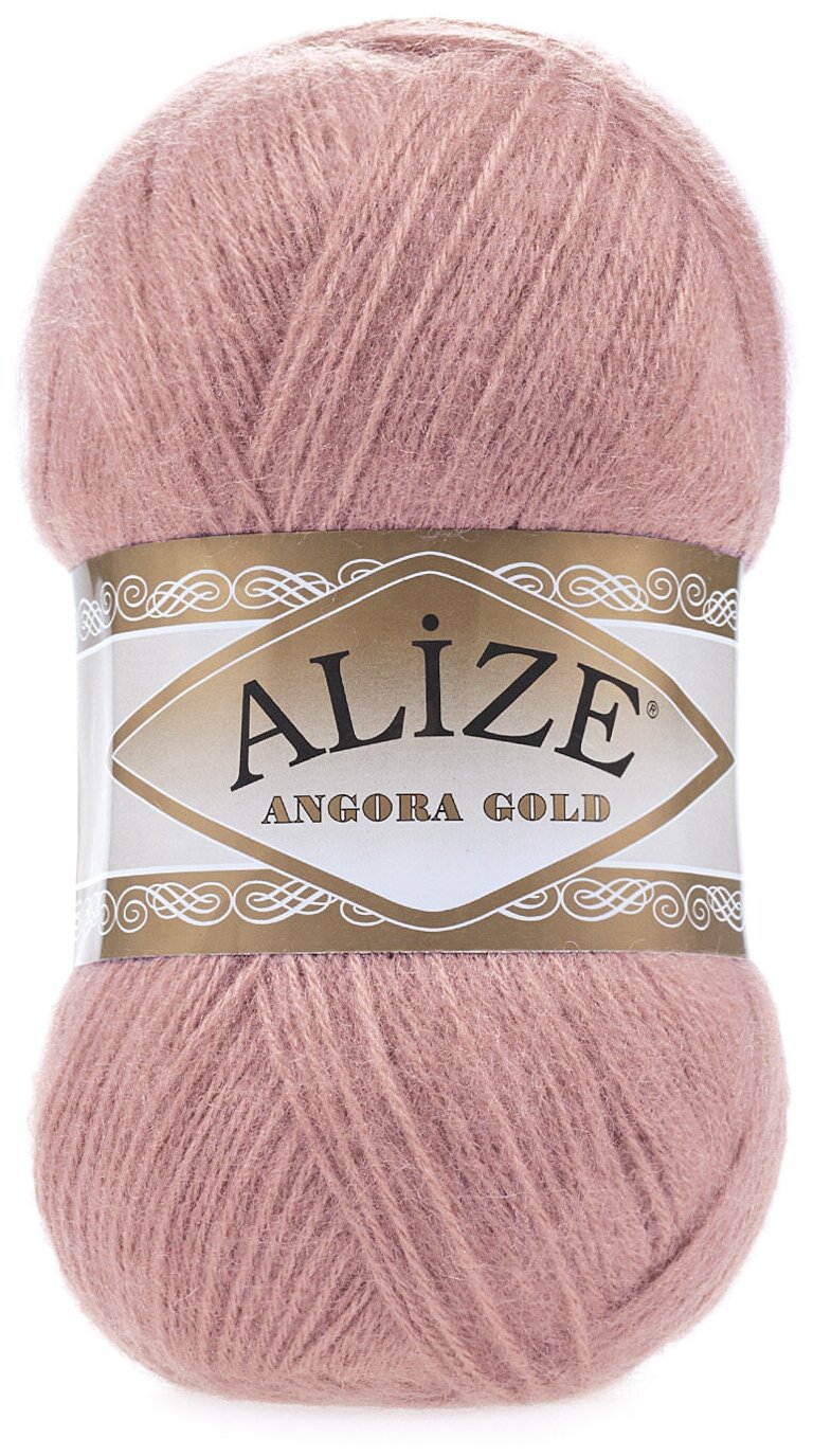 Пряжа для вязания ALIZE Angora Gold Ализе Ангора Голд: 144 (тёмная-пудра), 3 шт 550 м 100 г, 20% шерсть, 80% акрил