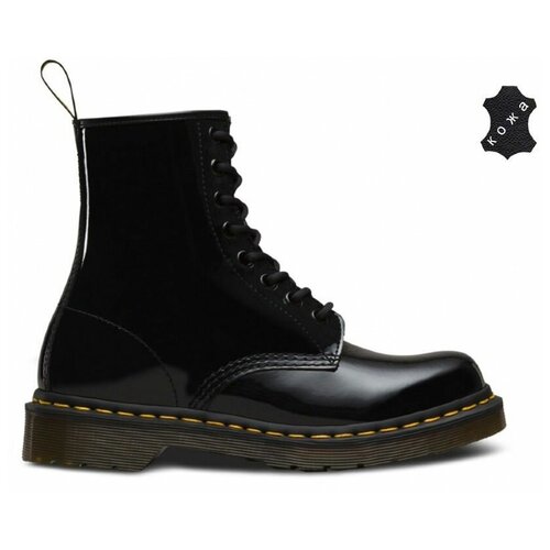 фото Кожаные женские ботинки dr. martens 1460 w patent lamper standard 11821011 черные (40)