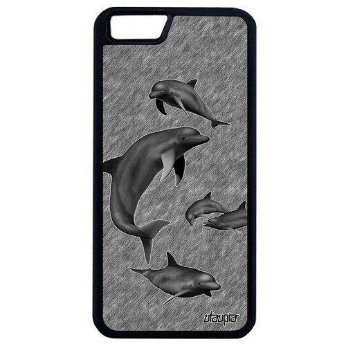 фото Простой чехол для мобильного // iphone 6s plus // "дельфины" дизайн океан, utaupia, цветной