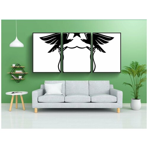 фото Набор модулных постеров для интерьера "вектор, орел, щит" 60x90 см. в тубусе, без рамки lotsprints