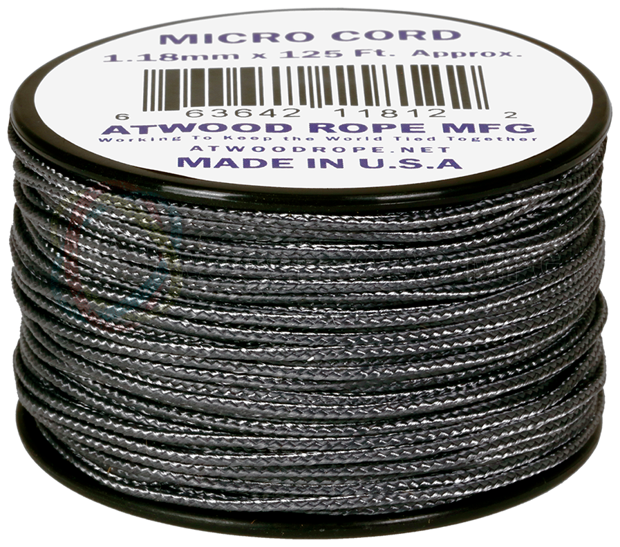 Паракорд AtwoodRope 1.18мм x 125' Micro Cord 38м (graphite)