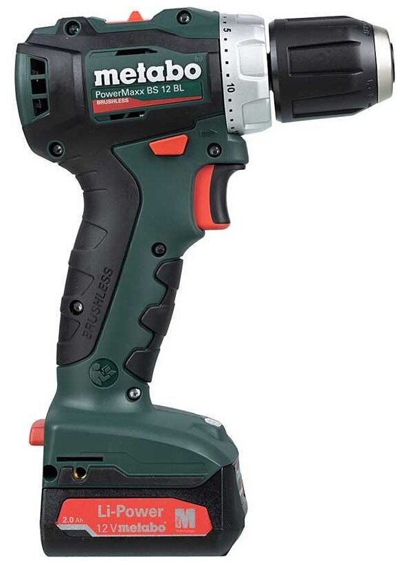 Дрель-шуруповерт аккумуляторная METABO PowerMaxx BS 12 BL (601038500) - фотография № 3