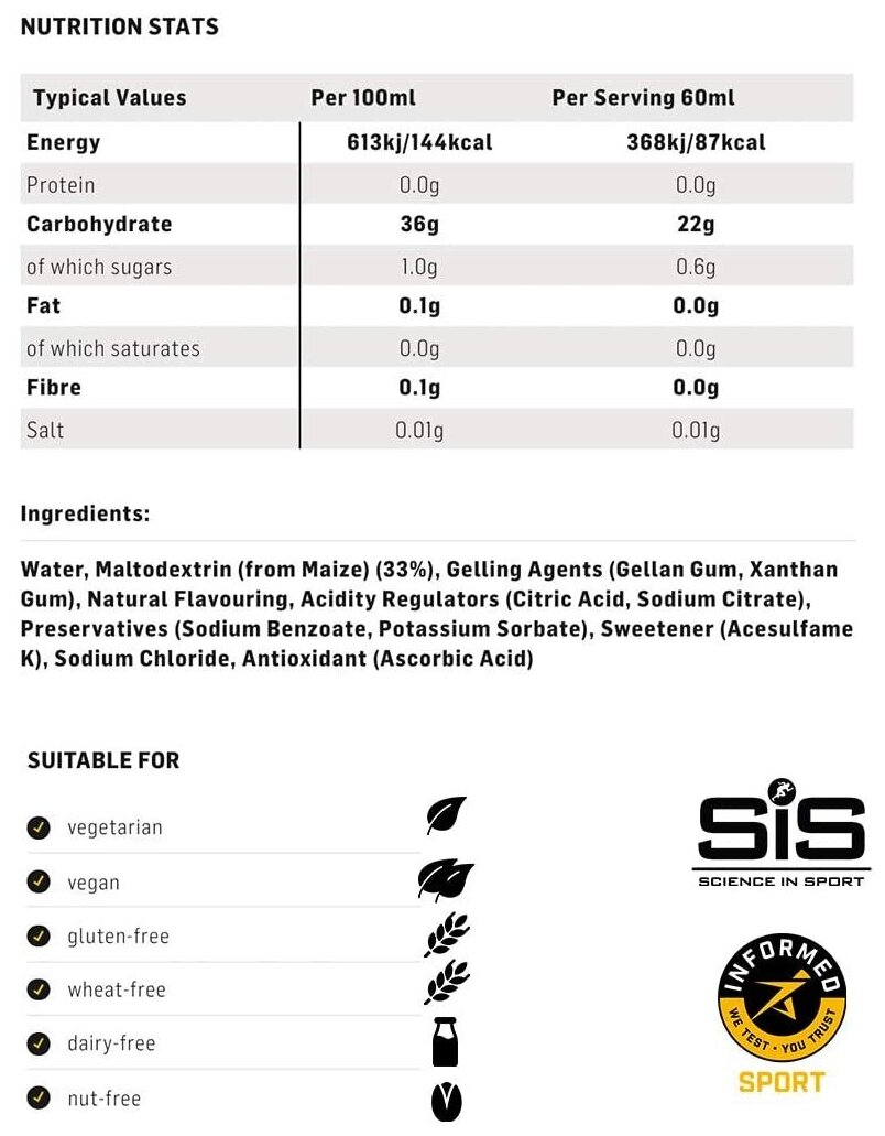 SiS Гель изотонический углеводный, Микс вкусов, 7 шт.