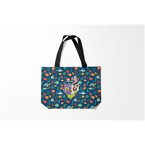 фото Сумка-шоппер / 46х35 см / звери / коты и кошки завтрак burnettie