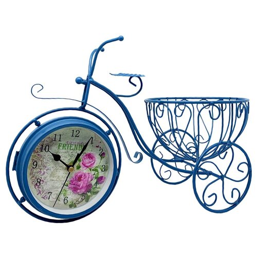 Часы BLT настольные Ретро Велосипед голубые