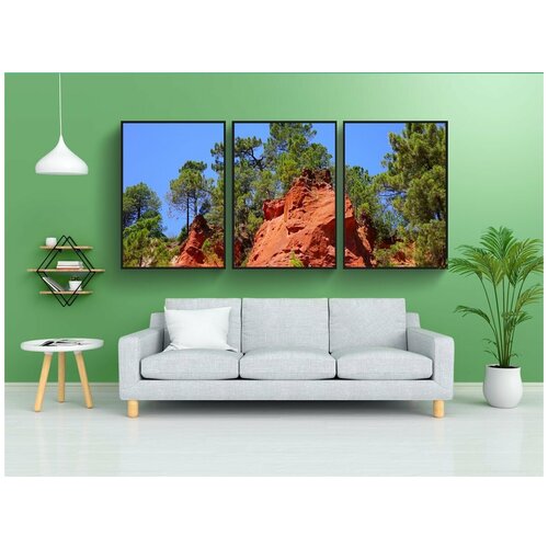 фото Набор модулных постеров для интерьера "руссильон, охристые скалы, камень" 60x90 см. в тубусе, без рамки lotsprints