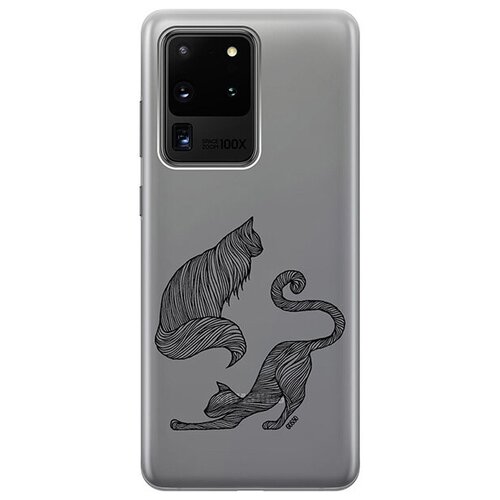 Ультратонкий силиконовый чехол-накладка для Samsung Galaxy S20 Ultra с 3D принтом Lazy Cats ультратонкий силиконовый чехол накладка transparent для samsung galaxy note 20 ultra с 3d принтом lazy cats