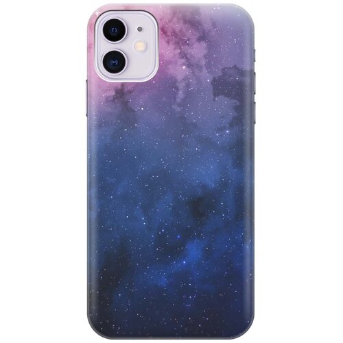 фото Ультратонкий силиконовый чехол-накладка для apple iphone 11 с принтом "звездное зарево" gosso
