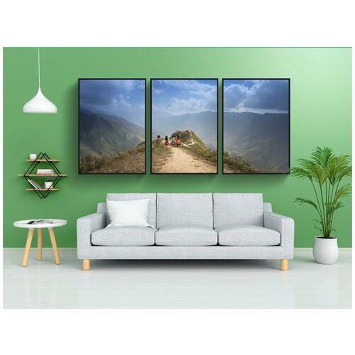 фото Набор модулных постеров для интерьера "вьетнам, ха занг, улица" 60x90 см. в тубусе, без рамки lotsprints