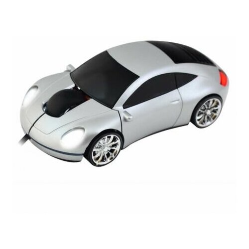 Мышь машинка CBR MF-500 Lazaro проводная в виде автомобиля серебристая 58900₽