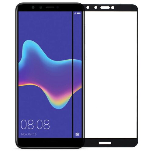 Защитное стекло / бронестекло для Huawei Y9 (2018) (FLA-LX1) полное покрытие черное