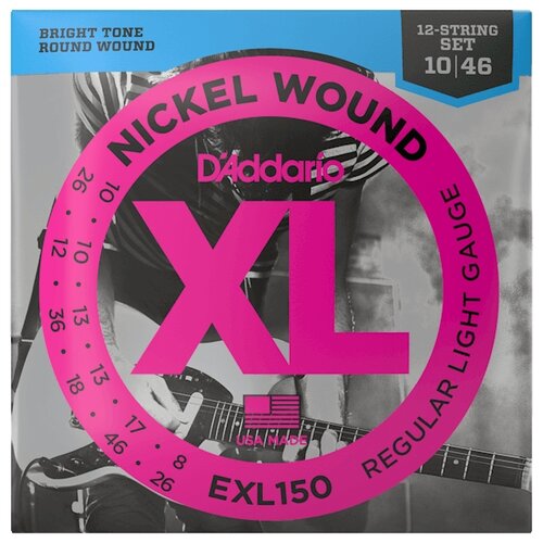 n1252 nickel 200 roller wound комплект струн для электрогитары 012 052 la bella Набор струн D'Addario EXL150, 1 уп.