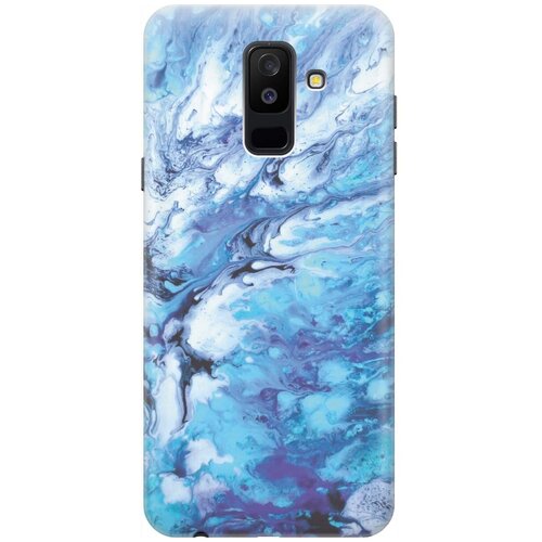 фото Re:paчехол - накладка artcolor для samsung galaxy a6 plus (2018) с принтом "синий мрамор"