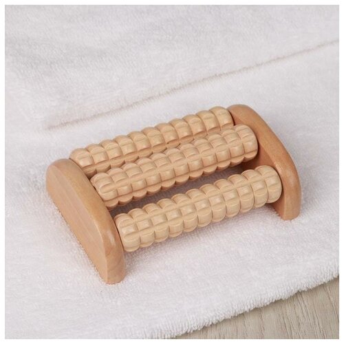 Массажёр для ног Барабан деревянный 3 ролика с шипами 1157735 см 800₽