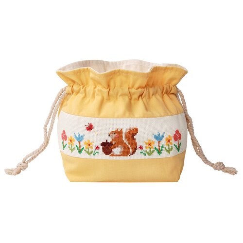 фото Набор для вышивания сумки на шнурке белка с жёлудем xiu crafts 2860506