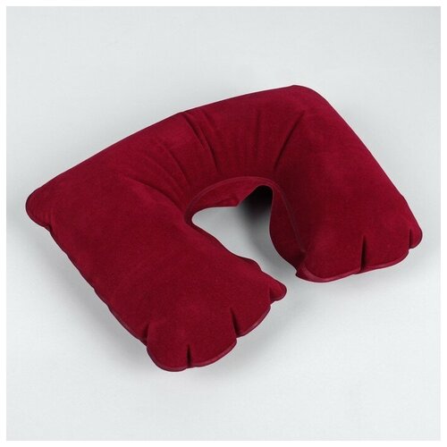 фото Подушка для шеи дорожная, надувная, 38 × 24 см, цвет бордовый queen fair
