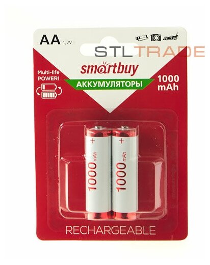 Аккумулятор Smartbuy LR6 AA 1000 mAh (уп 2 шт)