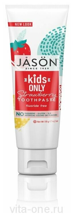 Детская зубная паста клубничная (STRAWBERRY TOOTHPASTE) Jason (Джейсон) 119 г