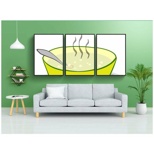 фото Набор модулных постеров для интерьера "суп, чаша, еда" 60x90 см. в тубусе, без рамки lotsprints