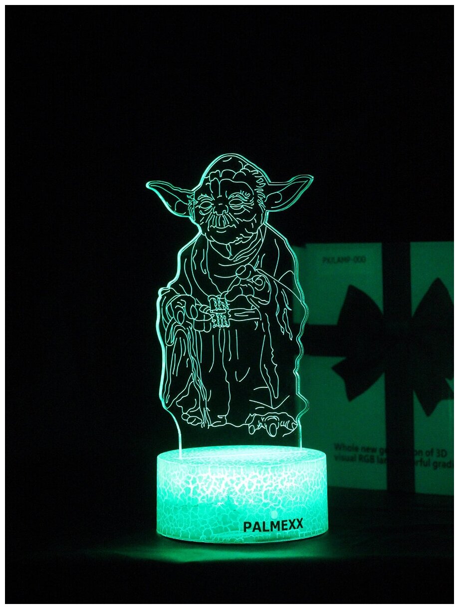 Светодиодный ночник PALMEXX 3D светильник LED RGB 7 цветов (йода) LAMP-068 - фотография № 2