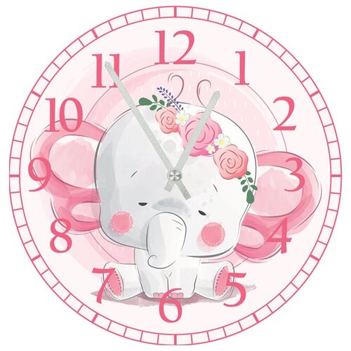 фото Svs настенные часы svs 4001224 kids грустный слоник