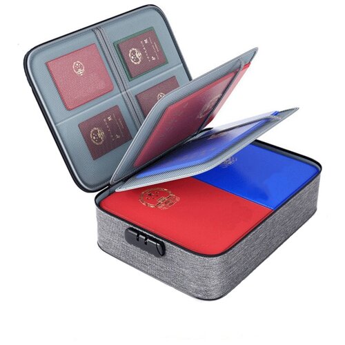 Органайзер для хранения документов с кодовым замком и файлами А4 ( дорожный папка сумка в поездку контейнер для вещей кофр)