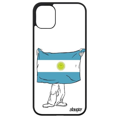фото Качественный чехол на мобильный // apple iphone 11 // "флаг аргентины с руками" государственный дизайн, utaupia, белый