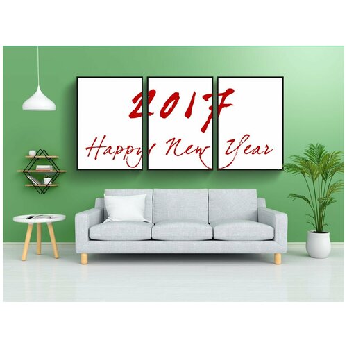 фото Набор модулных постеров для интерьера "новогодний, с новым годом, год" 60x90 см. в тубусе, без рамки lotsprints