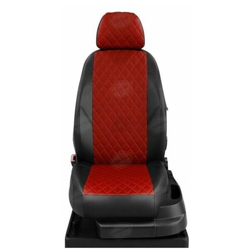 фото Чехлы на сиденья hyundai solaris 1 2010-2020 экокожа черный, красный автолидер hy15-0606-ec06-r-red avtolider1